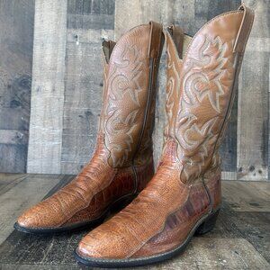 J Chisholm Vintage Ostrich Leg Western Cowboy Boots Mens 8 EE